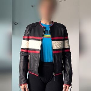 Belstaff moto biker color block leather racing jacket - Brand new Size M